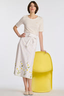 Quamila Blanc Pleated Long Skirt
