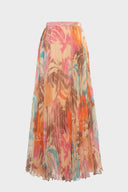 Gabie Beige Pleated Long Skirt