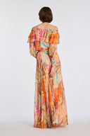 Gabie Beige Pleated Long Skirt
