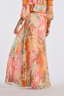 Gabie Beige Pleated Long Skirt
