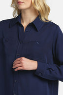 LS -BERSAGLIO BLOUSE SHIRT - OCEAN BLUE
