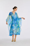Gabie Bleu Patterned kaftan dress
