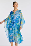 Gabie Bleu Patterned kaftan dress