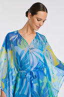 Gabie Bleu Patterned kaftan dress