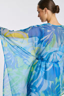 Gabie Bleu Patterned kaftan dress