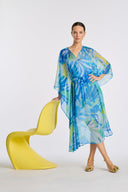 Gabie Bleu Patterned kaftan dress