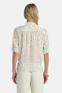 LS -BARCOLANA BLOUSE SHIRT - VAR CREAM BLACK POLKA DOTS