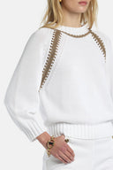 LS -CONQUISTA PULLOVER - WHITE/OLD GOLD