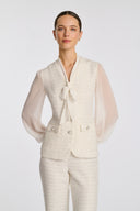 Maleva Ecru Long Sleeve Blouse