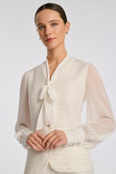 Maleva Ecru Long Sleeve Blouse