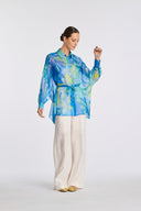 Gabie Bleu Long Sleeve Liquette
