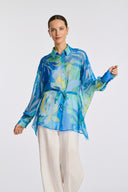Gabie Bleu Long Sleeve Liquette