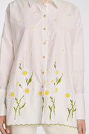 Quamila Blanc Long Sleeve Liquette