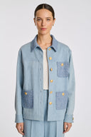 Fadili Jean Tweed and denim overshirt