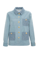 Fadili Jean Tweed and denim overshirt
