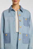 Fadili Jean Tweed and denim overshirt