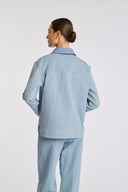 Fadili Jean Tweed and denim overshirt