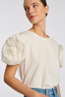 Gaffa Ecru Floral Sleeved T-Shirt