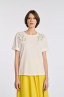 Mint Ecru Short Sleeve Daisy Tâ€‘Shirt
