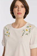 Mint Ecru Short Sleeve Daisy Tâ€‘Shirt