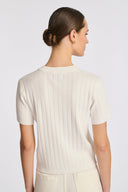 Fidgi Ecru Pointelle knit jumper