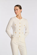 Fidgi Ecru Pointelle knit cardigan