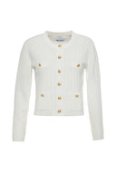 Fidgi Ecru Pointelle knit cardigan
