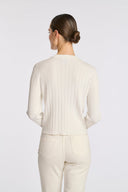Fidgi Ecru Pointelle knit cardigan