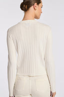 Fidgi Ecru Pointelle knit cardigan