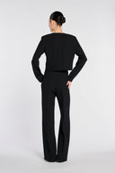 Carlen Flower Button Jacket - Noir