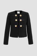 Carlen Flower Button Jacket - Noir