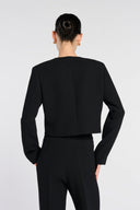 Carlen Flower Button Jacket - Noir