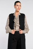 MANGO SLEEVELESS BELTED JACKET – NOIR