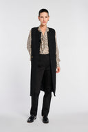 MANGO SLEEVELESS BELTED JACKET – NOIR