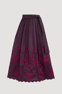 QUARINE LONG PLEATED SKIRT – BORDEAUX