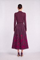 QUARINE LONG PLEATED SKIRT – BORDEAUX