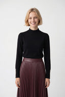 AVANA ACCORDION PLEATED LONG SKIRT – BORDEAUX