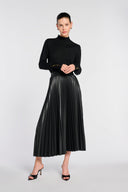 AVANA ACCORDION PLEATED LONG SKIRT – NOIR