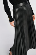 AVANA ACCORDION PLEATED LONG SKIRT – NOIR