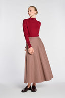 CHARLEY LONG STRAIGHT SKIRT – BORDEAUX