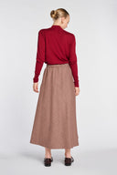CHARLEY LONG STRAIGHT SKIRT – BORDEAUX