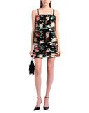 Dolce & Gabbana Black Floral Sequin Sleeveless Sheath Dress