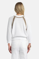 LS -CONQUISTA PULLOVER - WHITE/OLD GOLD