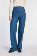 GIORGIO JEAN-EFFECT WIDE TROUSER – JEAN