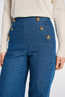 GIORGIO JEAN-EFFECT WIDE TROUSER – JEAN
