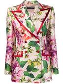 Dolce & Gabbana Multicolor Floral Double Breasted Jacket