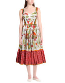 Dolce & Gabbana White Vegetables Sleeveless A-line Dress