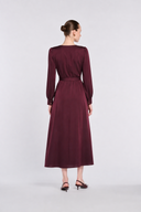 AVA FLARED MIDI DRESS - BORDEAUX
