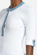 LS -COLLI PULLOVER - WHITE/BLUE