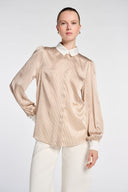 TOMAS CLASSIC COLLARED BLOUSE – BEIGE
